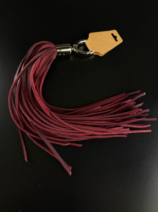 Leather fringe bag charm