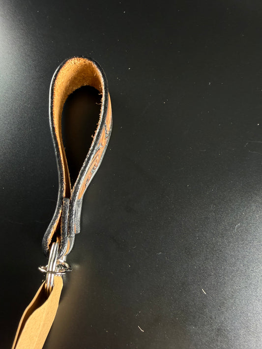 floral tooled keychain