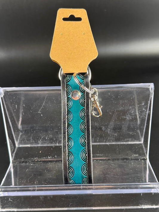 Geometric Turquoise Key Fob