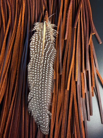 Fringe drawstring bag