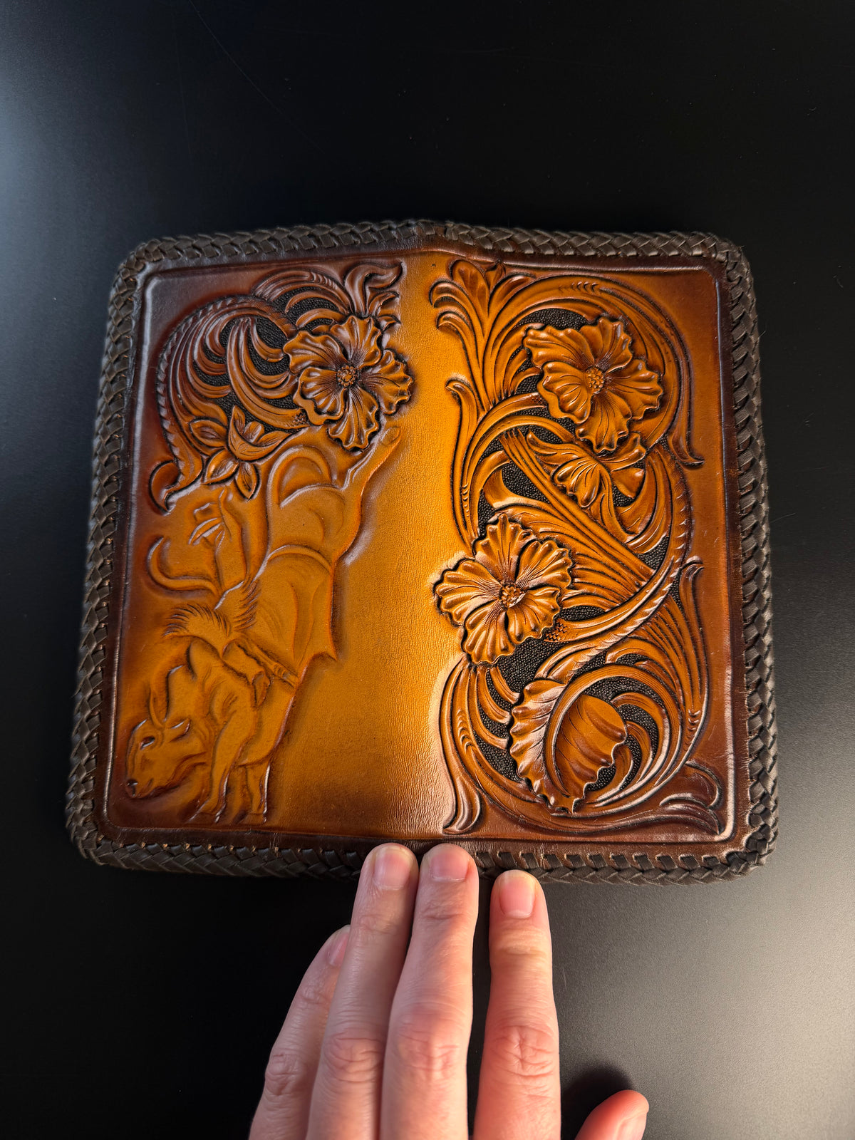 Floral bull Roper wallet