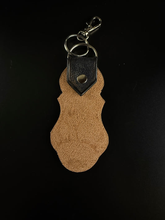 Leather sunflower keychain