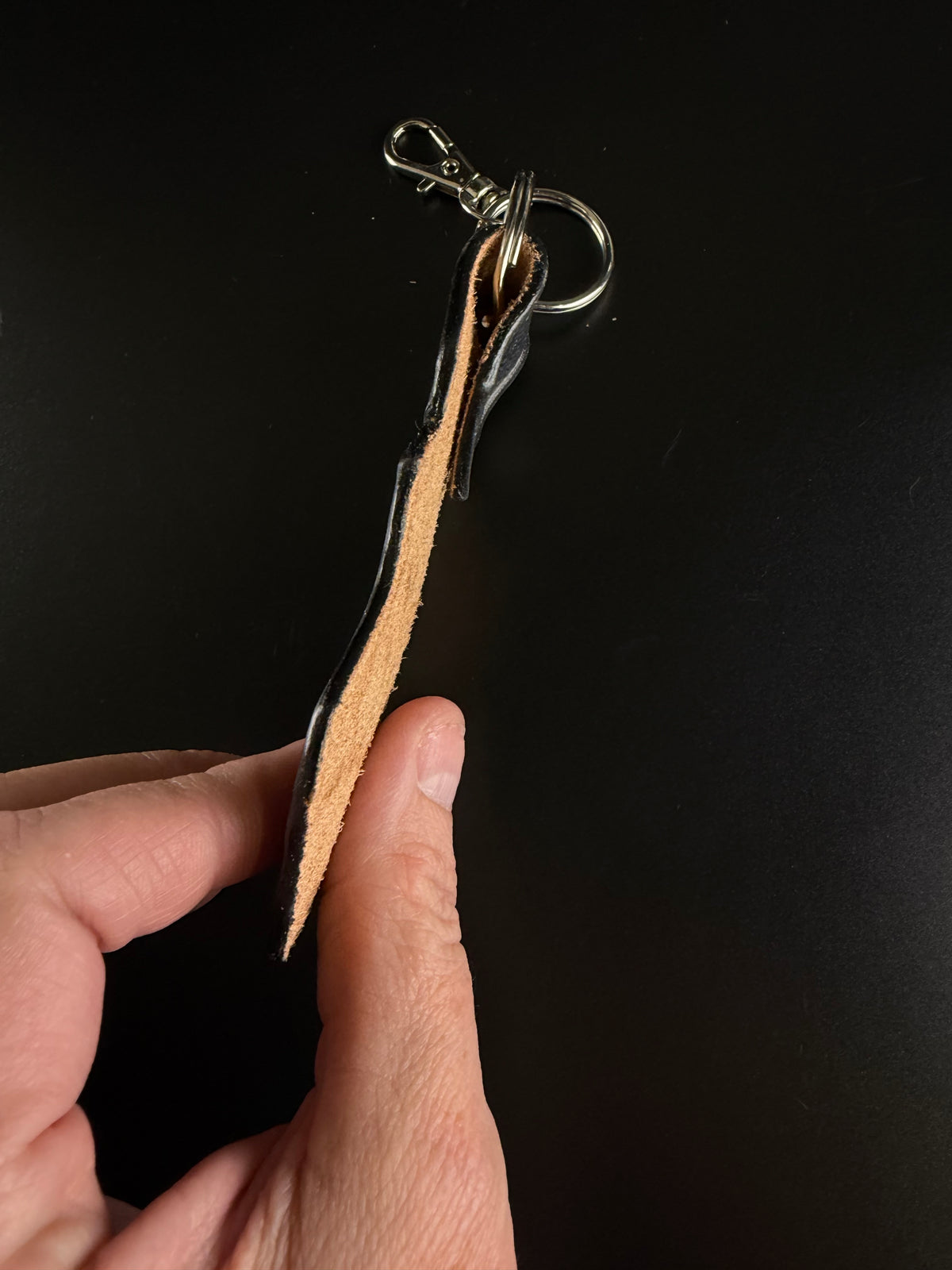 Leather sunflower keychain