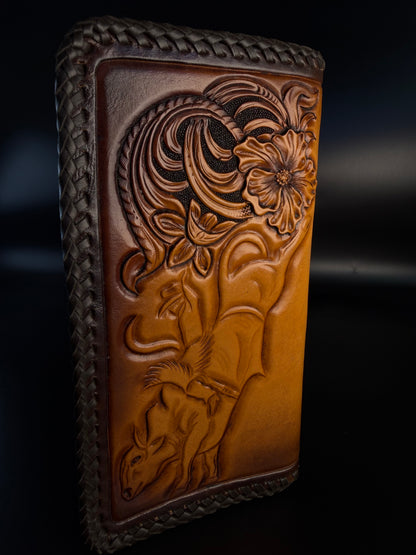 Floral bull Roper wallet