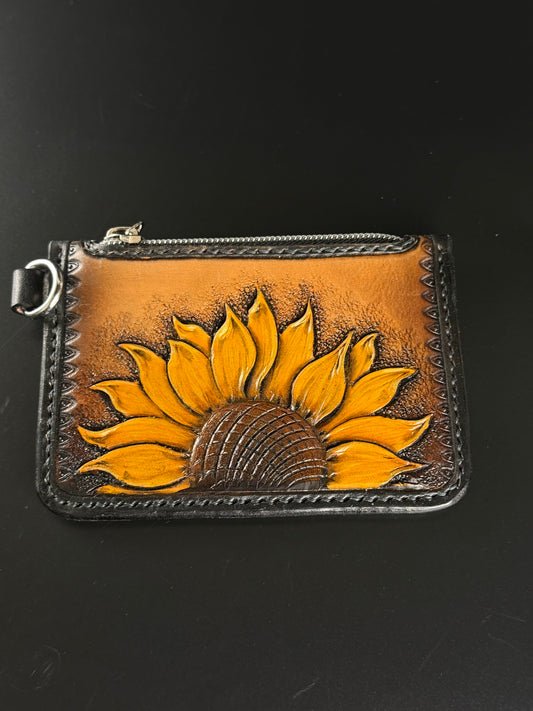 Sunflower keychain wallet