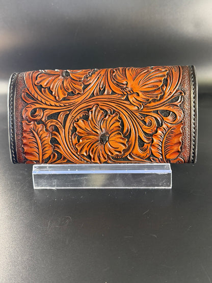 Leather floral ladies wallet