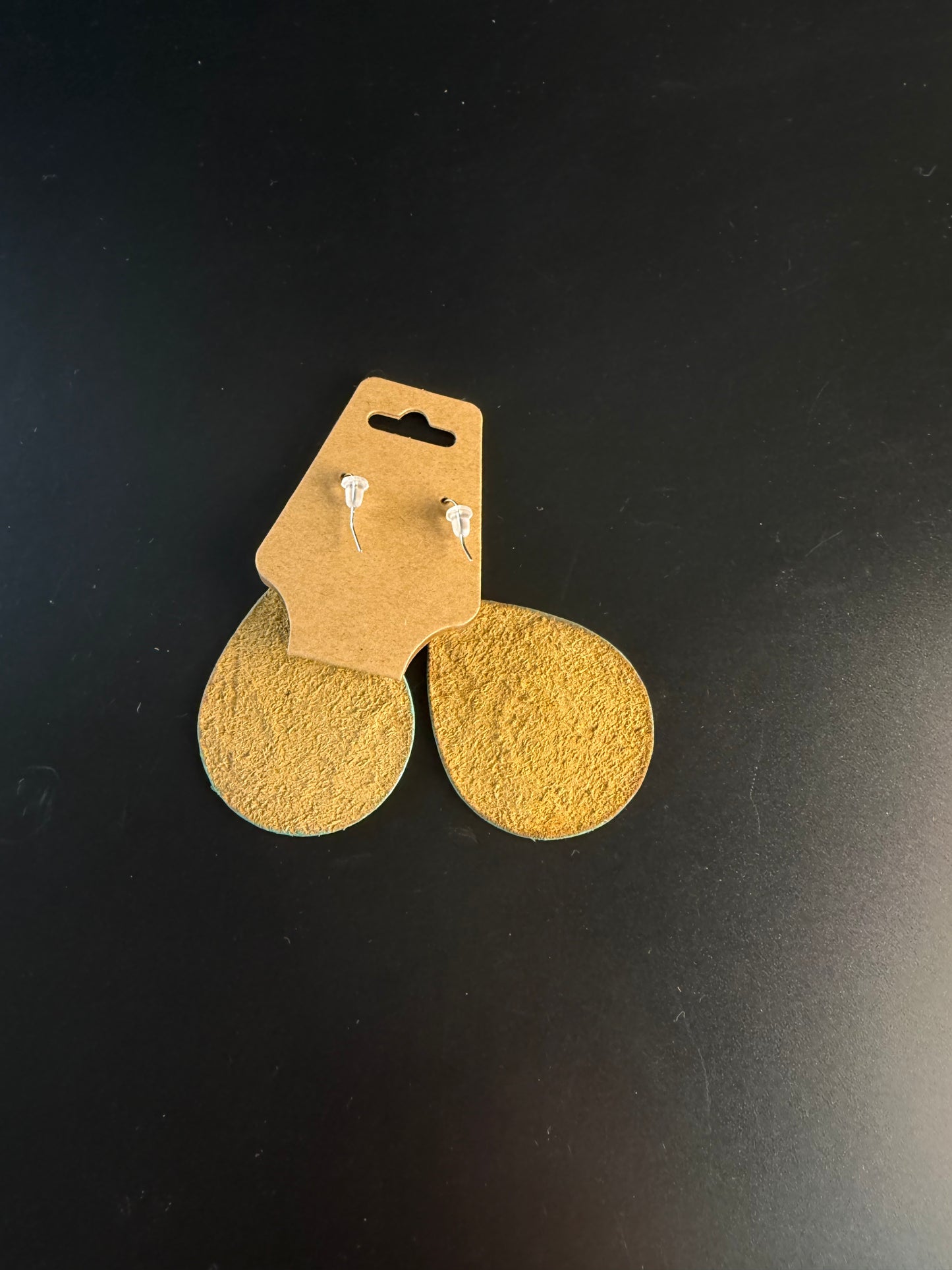 Leather teardrop earrings