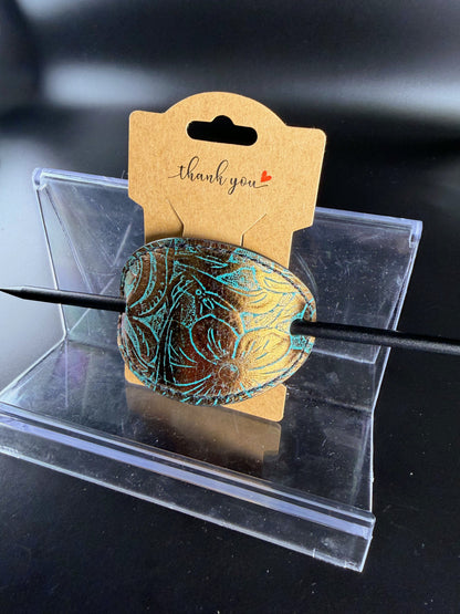 turquoise and bronze hair slide