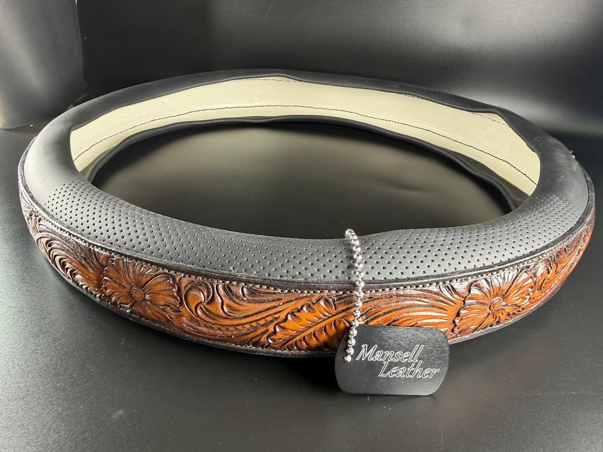 Hand-tooled Steering Wheel Cover