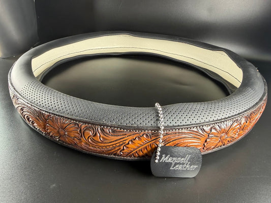 Hand-tooled Steering Wheel Cover
