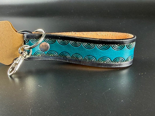 Geometric Turquoise Key Fob
