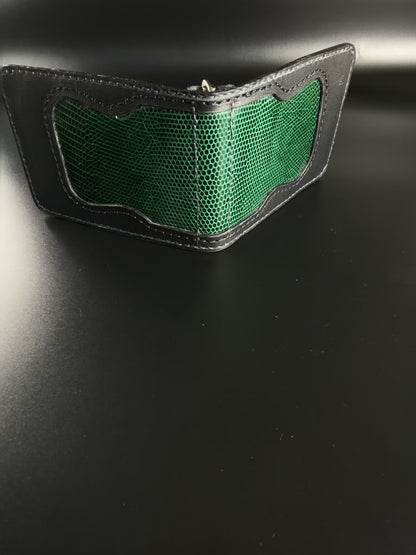 iguana inlay mens money clip wallet