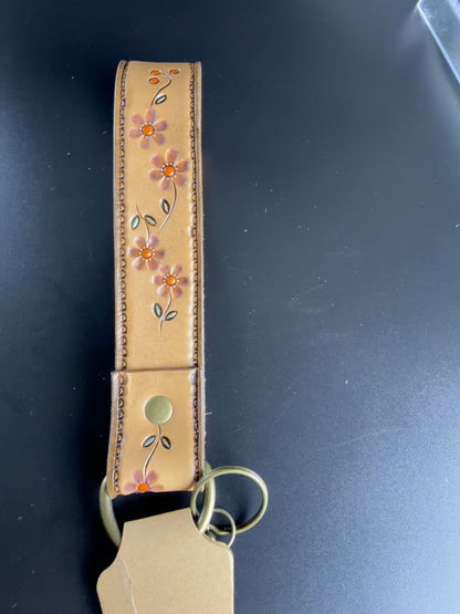 hand tooled leather wristlet