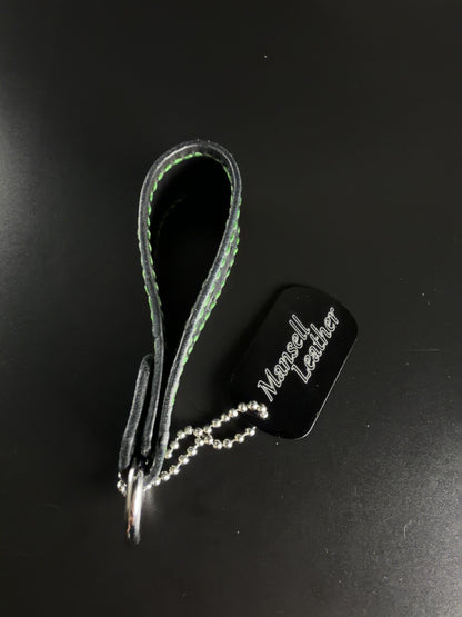 embossed leather ostrich key fob