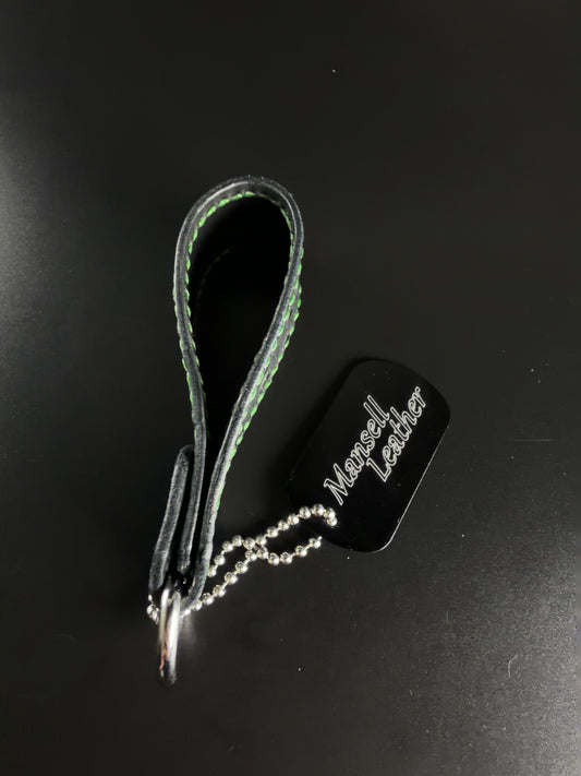 embossed leather ostrich key fob