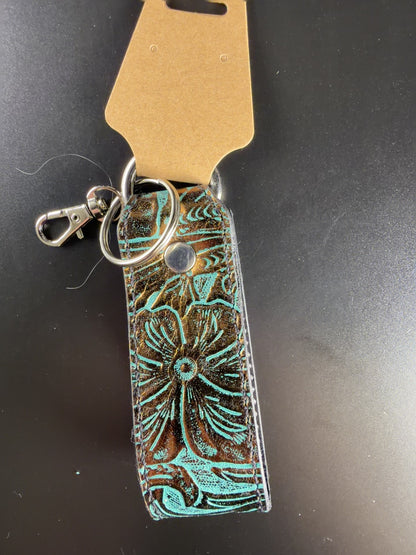 turquoise and bronze key fob