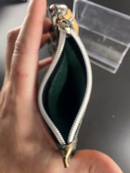 turquoise and bronze keychain card wallet