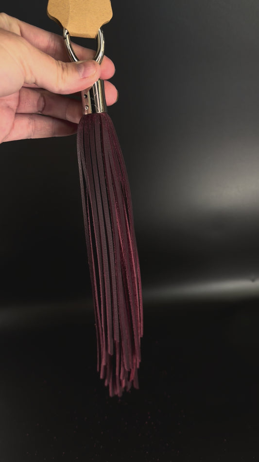 Leather fringe bag charm