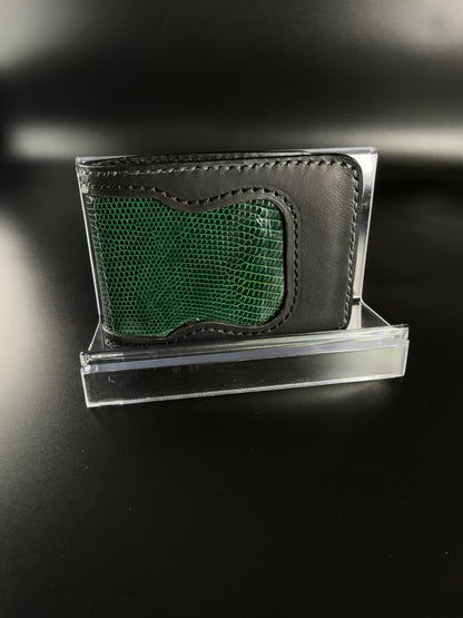 iguana inlay mens money clip wallet