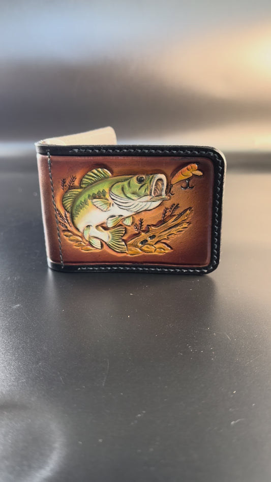 Bass fish money clip wallet