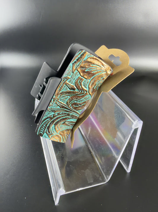 turquoise and bronze hair clip