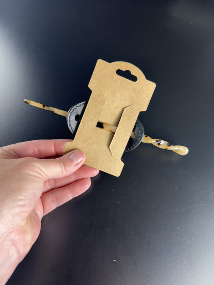 embossed ostrich hair slide