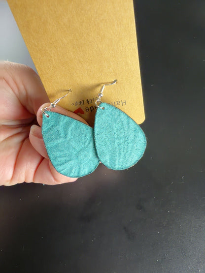 turquoise and bronze teardrop earrings