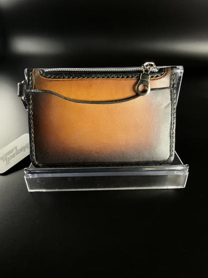 western floral leather keychain wallet